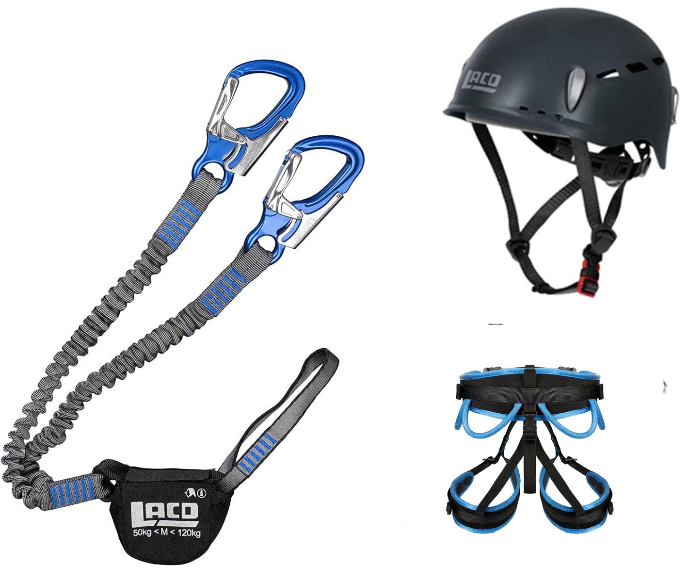 Klettersteigset LACD Via Ferrata Pro Evo 2.0 + LACD Start Gurt + LACD Protector 2.0 Navy 3 Klettersteigset LACD Via Ferrata Pro Evo 2.0 + LACD Start Gurt + LACD Protector 2.0 Navy