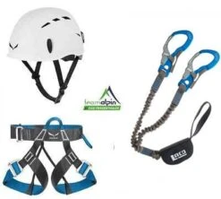 Klettersteigset LACD Via Ferrata Pro Evo 2.0+ Salewa Via Ferrata Light + Salewa Toxo Kletterhelm