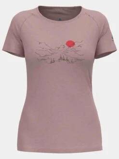 Odlo Ascent Performance Wool 130 T-Shirt Mit Talprint Damen